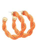Orange Wired Raffia Hoops - Case Collection Clothing