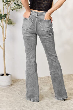 Kancan High Waist Slim Flare Jeans - Case Collection Clothing
