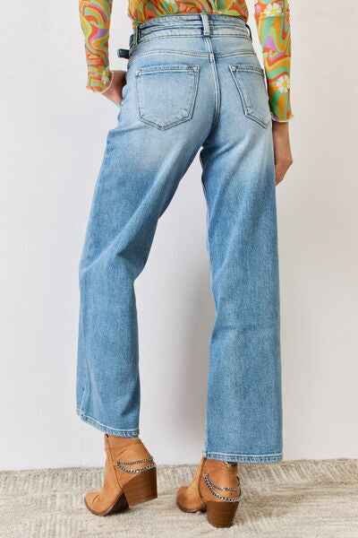 Kancan High Waist Wide Leg Jeans - Case Collection Clothing