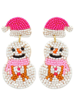 Snowmen Beaded Earrings - Case Collection Clothing