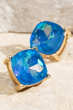 Faceted Stud Earrings | Blue - Case Collection Clothing