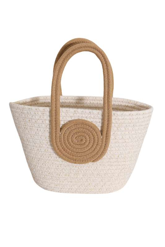 Color Block Summer Tote | White + Tan - Case Collection Clothing