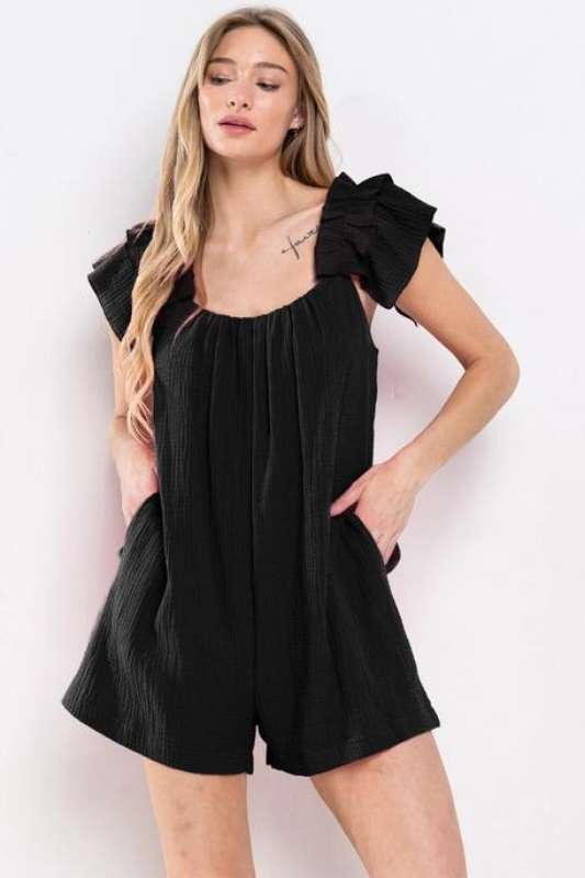 Tallulah Ruffle Sleeve Romper - Case Collection Clothing