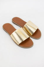 Micah Wide Band Sandal | Gold - Case Collection Clothing