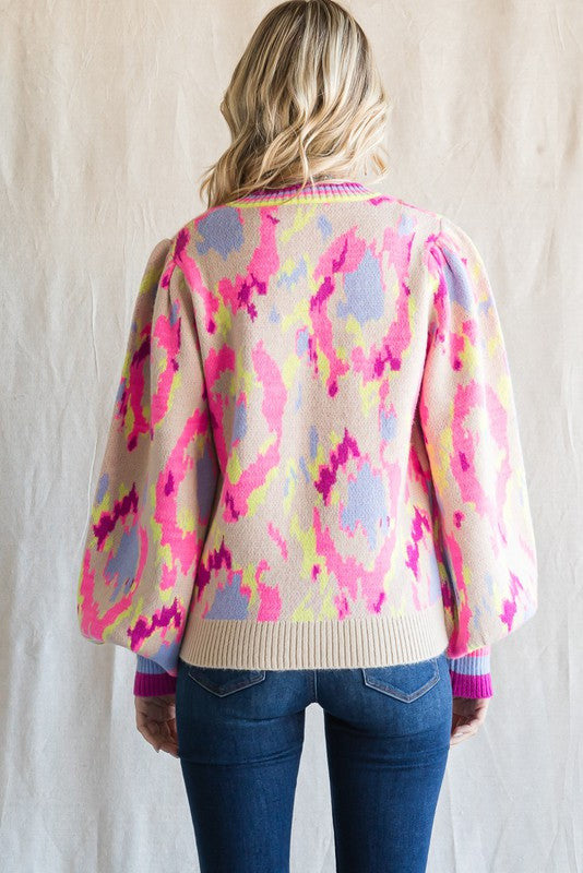 
            
                Load image into Gallery viewer, Gemma Abstract Print Sweater - Case Collection Clothing
            
        