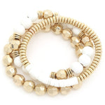 Gold + White Stretch Bracelet Set - Case Collection Clothing