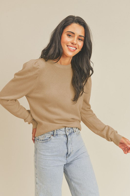 Phoebe Crew Neck Sweater | Sand - Case Collection Clothing
