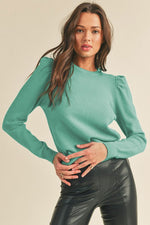 Phoebe Crew Neck Sweater | Polar Green - Case Collection Clothing