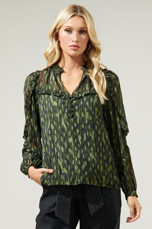 
            
                Load image into Gallery viewer, Monte Verde Abstract Ventura Blouse - Case Collection Clothing
            
        