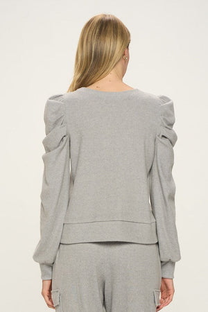 
            
                Load image into Gallery viewer, Gray Pleated Top - Case Collection Clothing
            
        