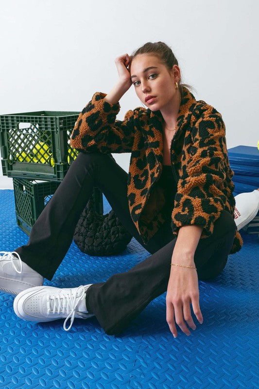 Leopard Sherpa Jacket - Case Collection Clothing