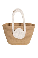 Color Block Summer Tote | Tan + White - Case Collection Clothing