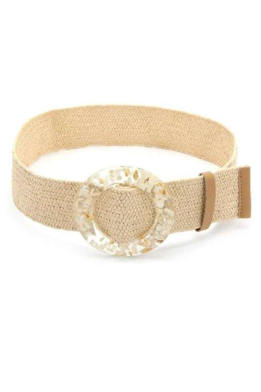 Speckled Lucite Buckle Natural Belt - Case Collection Clothing