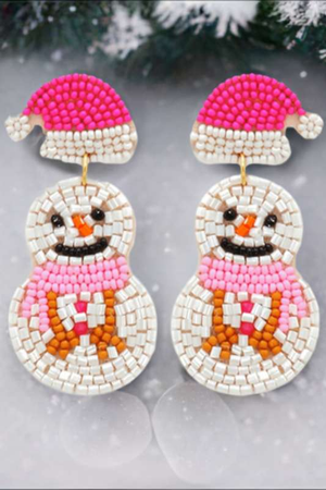 Snowmen Beaded Earrings