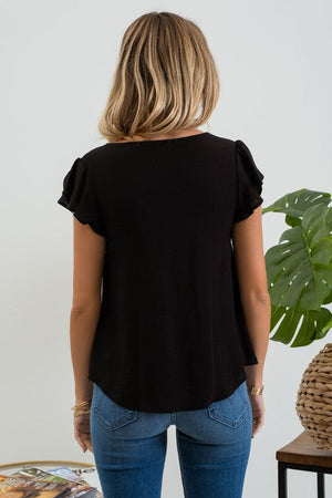 Olivia Scalloped Trim Top - Case Collection Clothing