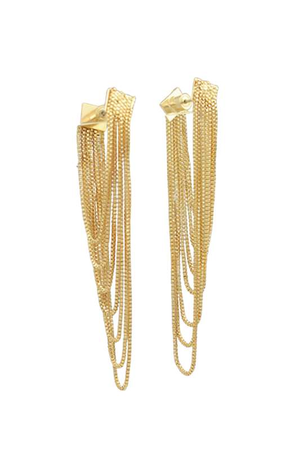 Box Chain Draped Earrings - Case Collection Clothing