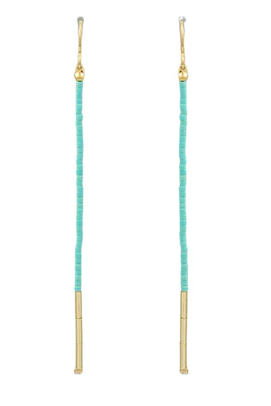 
            
                Load image into Gallery viewer, Turquoise Seed Bead Drop Earrings - Case Collection Clothing
            
        