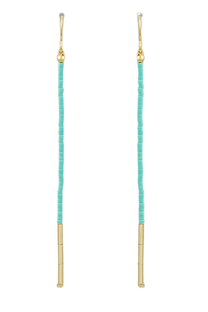 Turquoise Seed Bead Drop Earrings - Case Collection Clothing