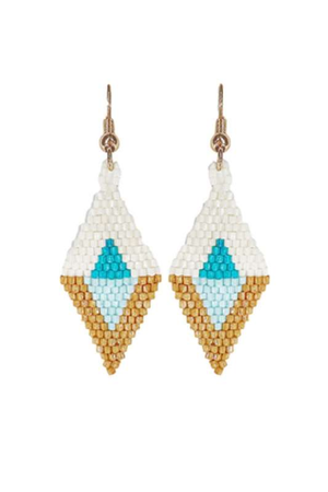
            
                Load image into Gallery viewer, Rhombus Seed Bead Dangle Earrings - Case Collection Clothing
            
        