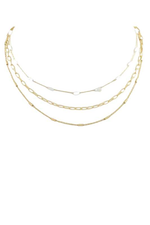 Faceted Tube Bead Layered Necklace - Case Collection Clothing