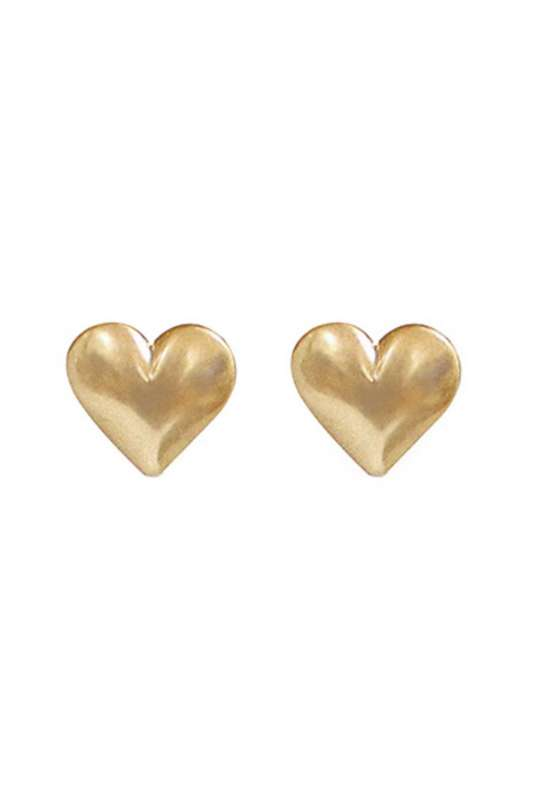 Worn Gold Puffy Heart Earrings - Case Collection Clothing