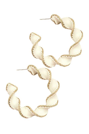 
            
                Load image into Gallery viewer, Ivory Twisted Hoops - Case Collection Clothing
            
        