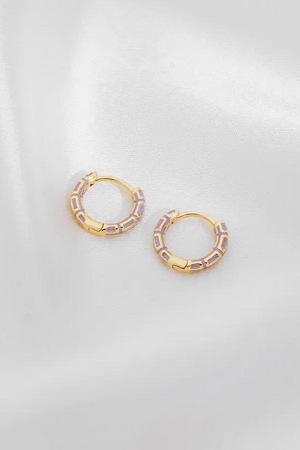 Enamel Outline Huggie Earrings - Case Collection Clothing