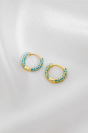 Enamel Outline Huggie Earrings - Case Collection Clothing