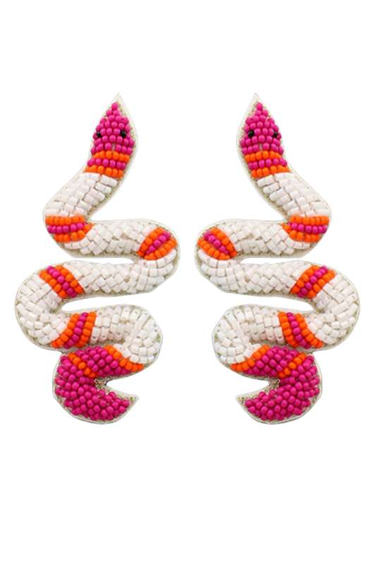 Seed Bead Snake Earrings - Case Collection Clothing
