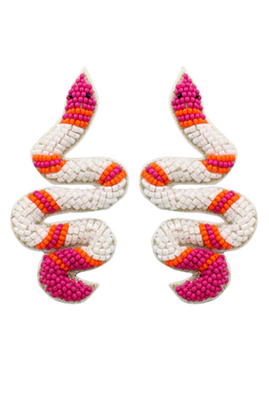 Seed Bead Snake Earrings - Case Collection Clothing