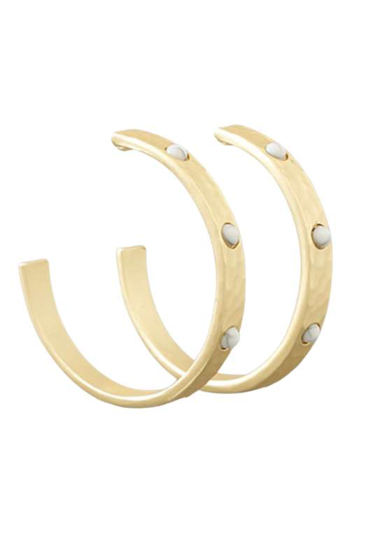 Hammered Studded Hoops - Case Collection Clothing