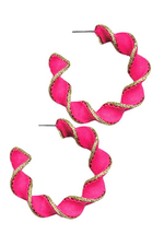 Fuchsia Twisted Hoops - Case Collection Clothing