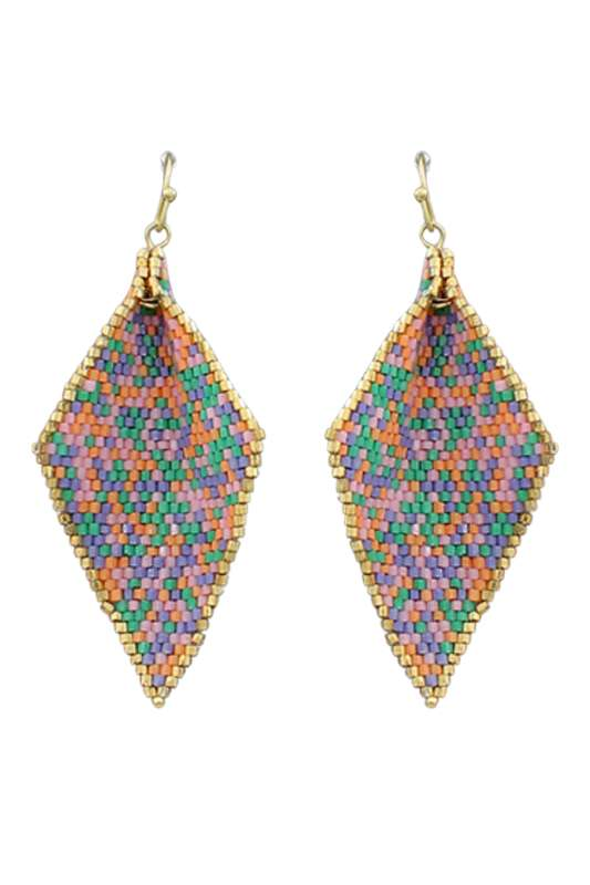 Pastel Beaded Rhombus Earrings - Case Collection Clothing