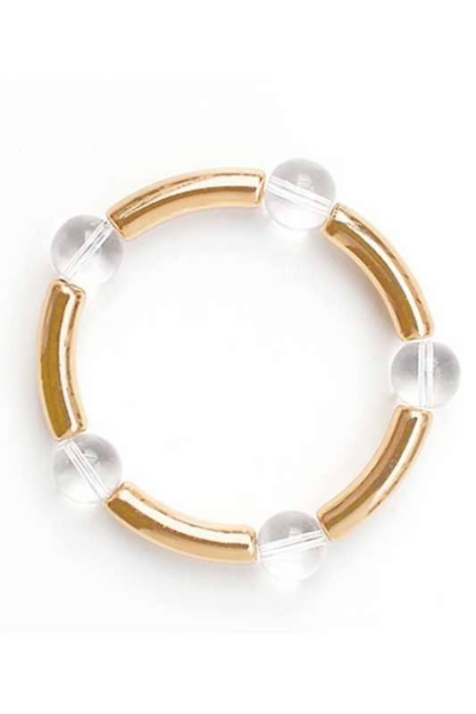 
            
                Load image into Gallery viewer, Acrylic Ball + Tube Stretch Bracelet - Case Collection Clothing
            
        