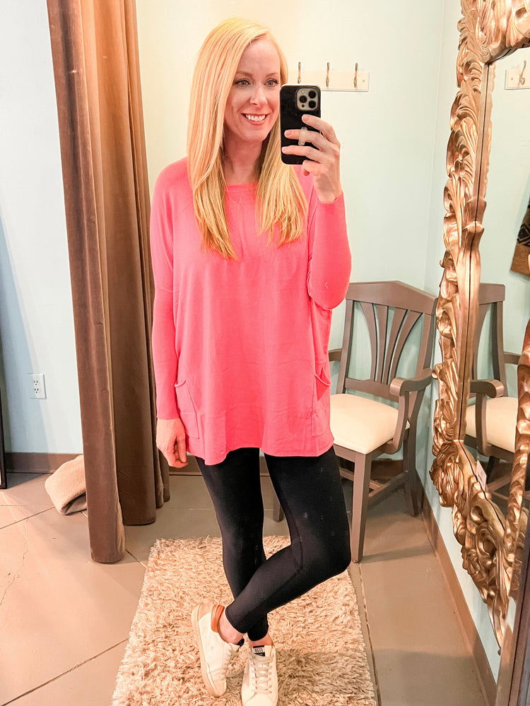 Peyton Pocket Sweater | Pink - Case Collection Clothing
