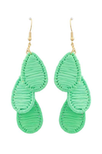 Green Rattan Drop Earrings - Case Collection Clothing