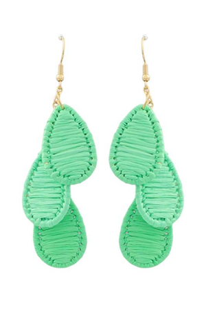 
            
                Load image into Gallery viewer, Green Rattan Drop Earrings - Case Collection Clothing
            
        