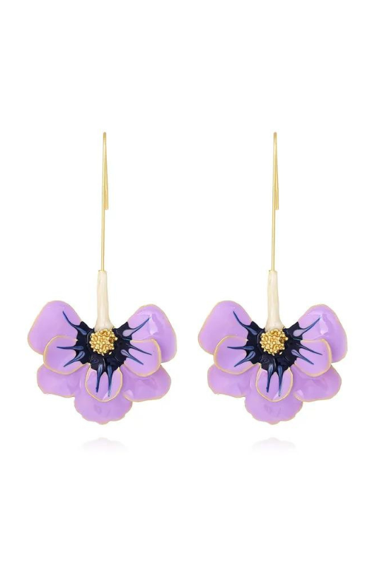 Drop Enamel Flower Earrings - Case Collection Clothing