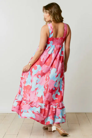 
            
                Load image into Gallery viewer, Watercolor Halter V-Neck Maxi Dress
            
        