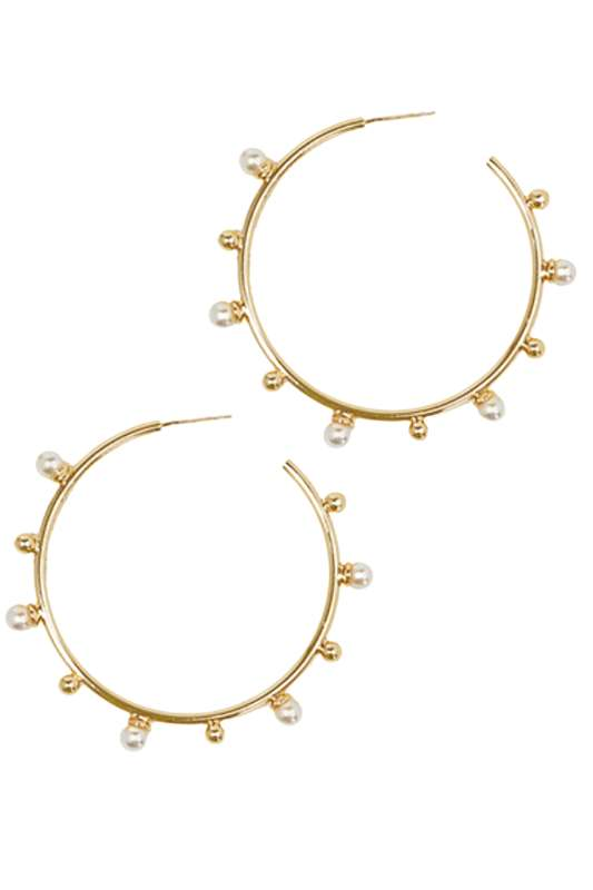 
            
                Load image into Gallery viewer, Pearl Deco Hoops - Case Collection Clothing
            
        