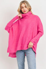 Flounce Turtleneck Sweater | Hot Pink - Case Collection Clothing