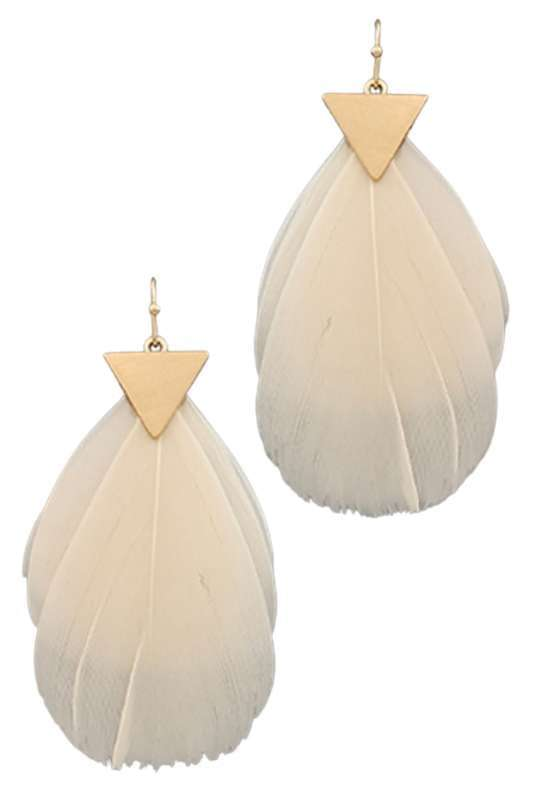Triangle Feather Earrings - Case Collection Clothing