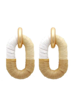White Wrapped Link Earrings - Case Collection Clothing
