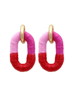 Fuchsia Wrapped Link Earrings - Case Collection Clothing