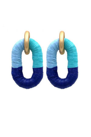 Blue Wrapped Link Earrings - Case Collection Clothing