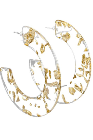 Gold Flake Flat Hoops - Case Collection Clothing