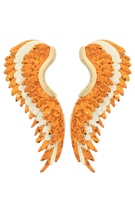 Orange Wing Earrings - Case Collection Clothing