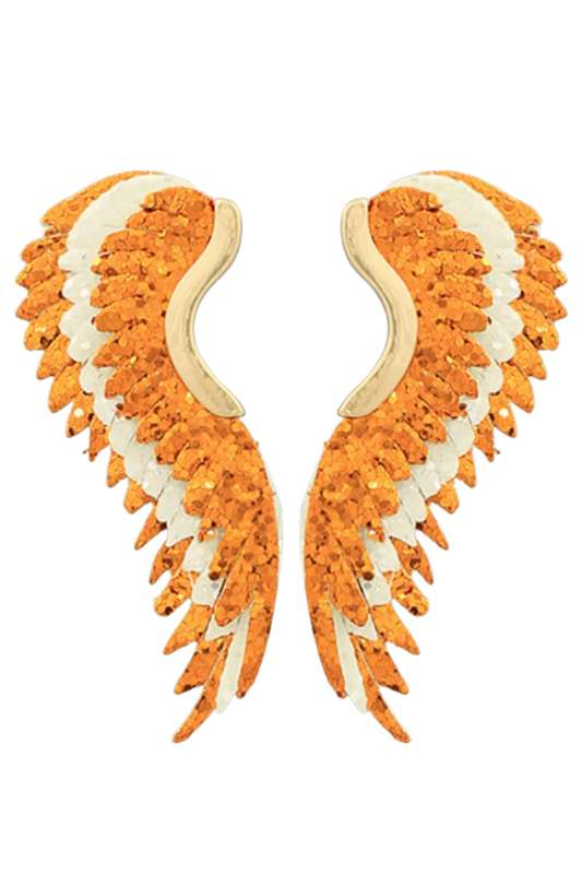 Orange Wing Earrings - Case Collection Clothing