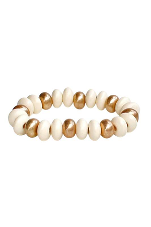 
            
                Load image into Gallery viewer, Ivory Wood Bead Bracelet - Case Collection Clothing
            
        