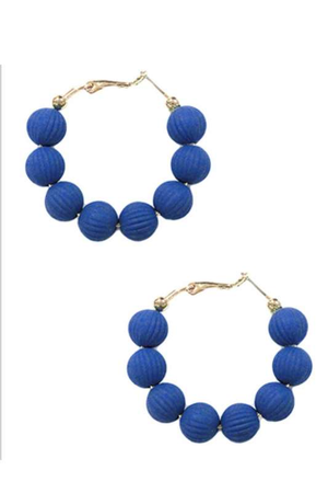 
            
                Load image into Gallery viewer, Blue Textured Hoops - Case Collection Clothing
            
        